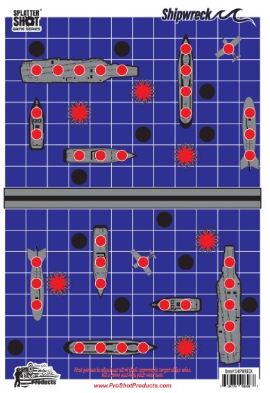 PROSHOT SPLATTER SHOT GAME SERIES 12IN X 18IN SHIPWRECK HEAVY TAG PAPER TARGET - 8 PACK GS-SHIP-8PK - 556 Black Friday Promotion